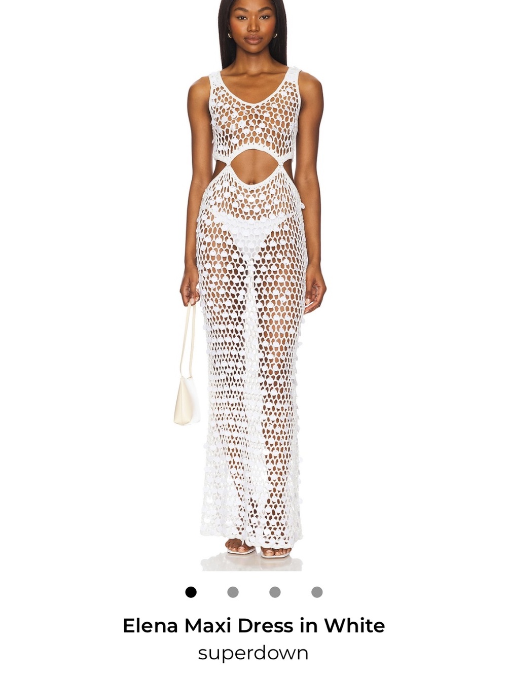 superdown White Crochet Cutout Maxi Dress small NWT